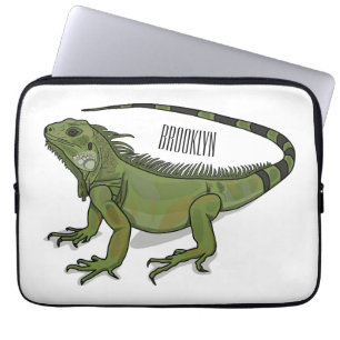 Iguana cartoon illustration laptop sleeve