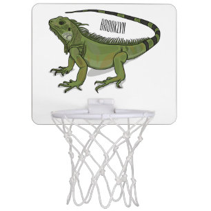 Iguana cartoon illustration  mini basketball hoop