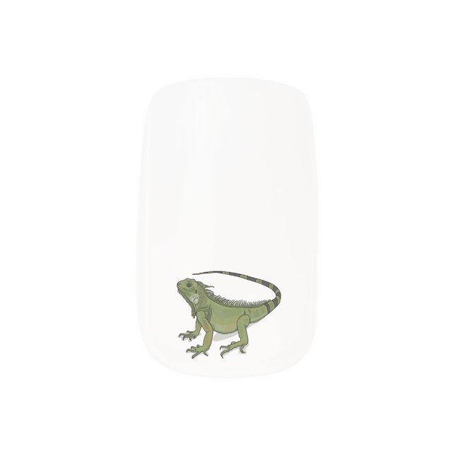 Iguana cartoon illustration  minx nail art (Left Thumb)