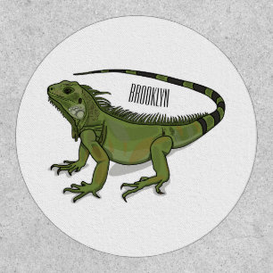 Iguana cartoon illustration patch