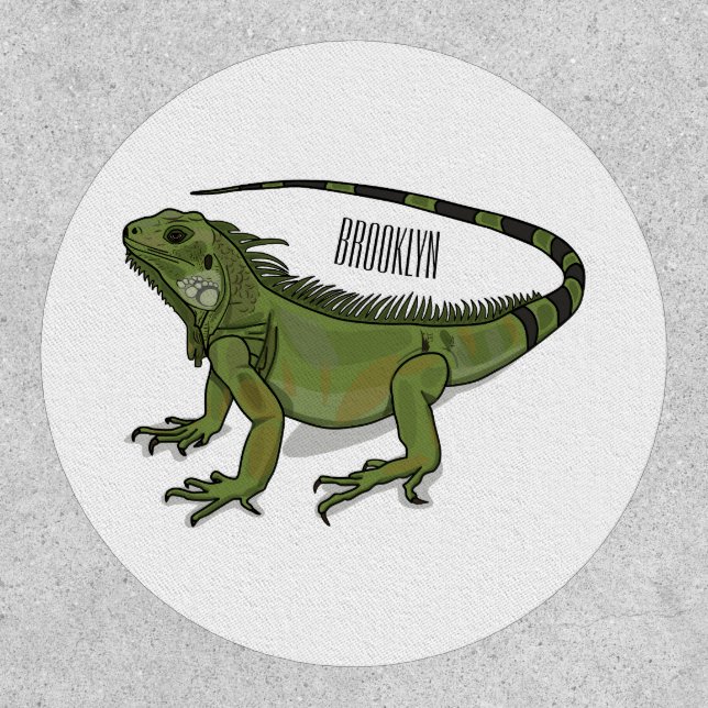 Iguana cartoon illustration patch (Front)