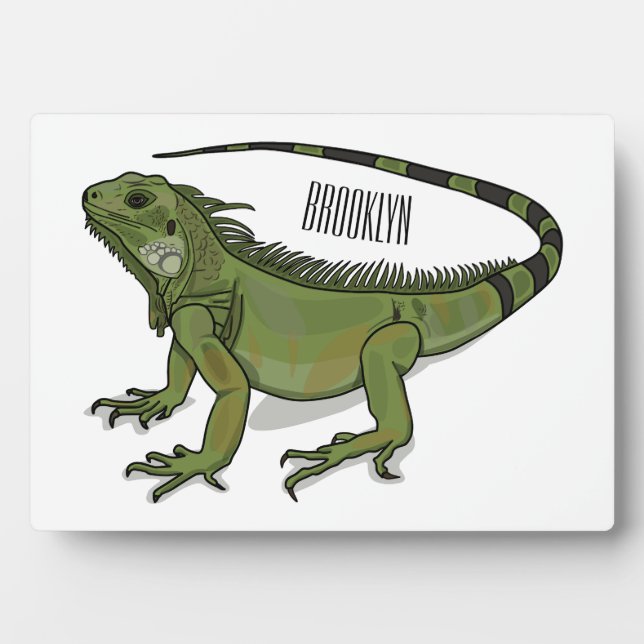 Iguana cartoon illustration  plaque (Front)