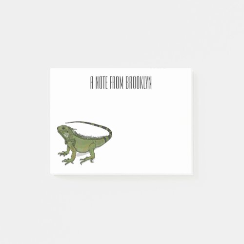 Iguana cartoon illustration   post_it notes