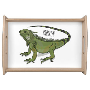 Iguana cartoon illustration  serving tray