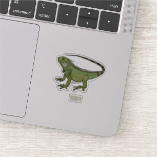 Iguana cartoon illustration sticker