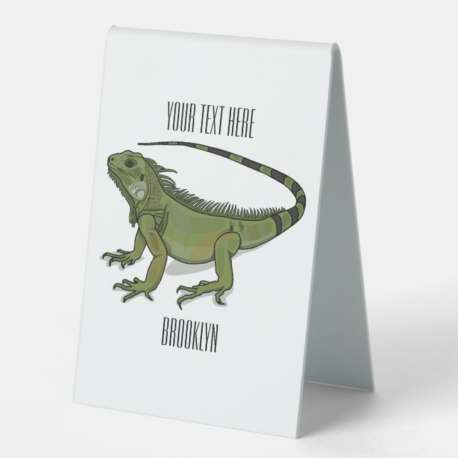 Iguana cartoon illustration  table tent (Front)