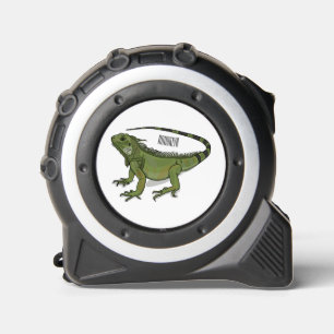 Iguana cartoon illustration  tape measure