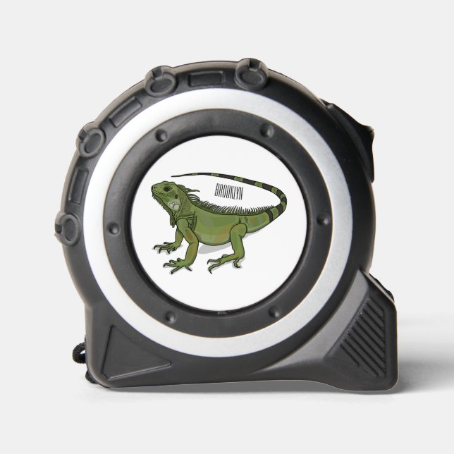 Iguana cartoon illustration  tape measure (Front)
