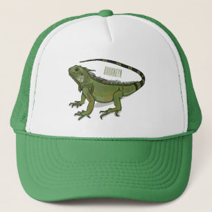 Iguana cartoon illustration trucker hat