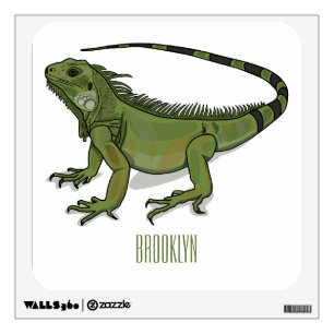 Iguana cartoon illustration wall decal