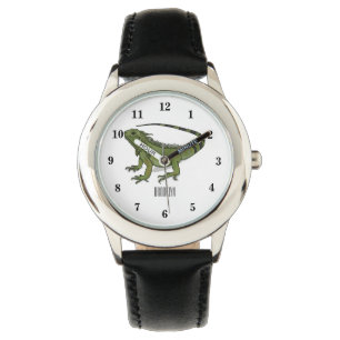 Iguana cartoon illustration watch