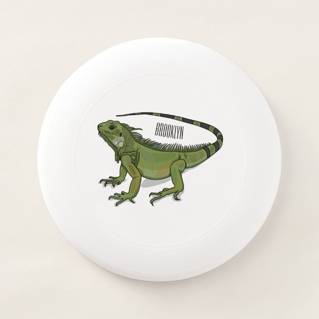 Iguana cartoon illustration Wham-O frisbee (Front)