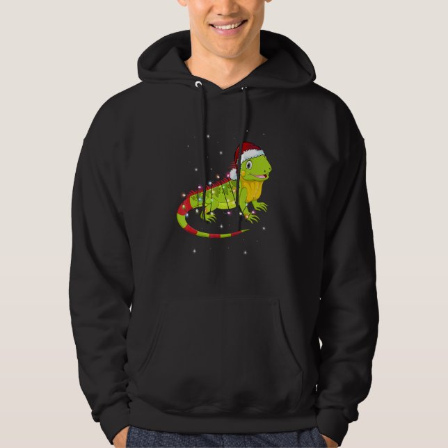 Iguana Christmas Light Sweater  Animals  Xmas (Front)