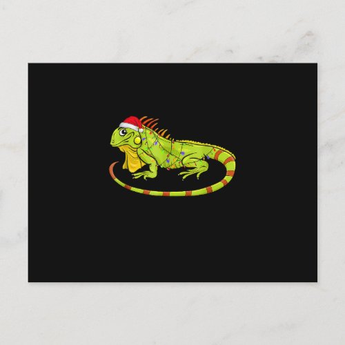 Iguana Christmas Lights Funny Animals Lover Xmas Postcard