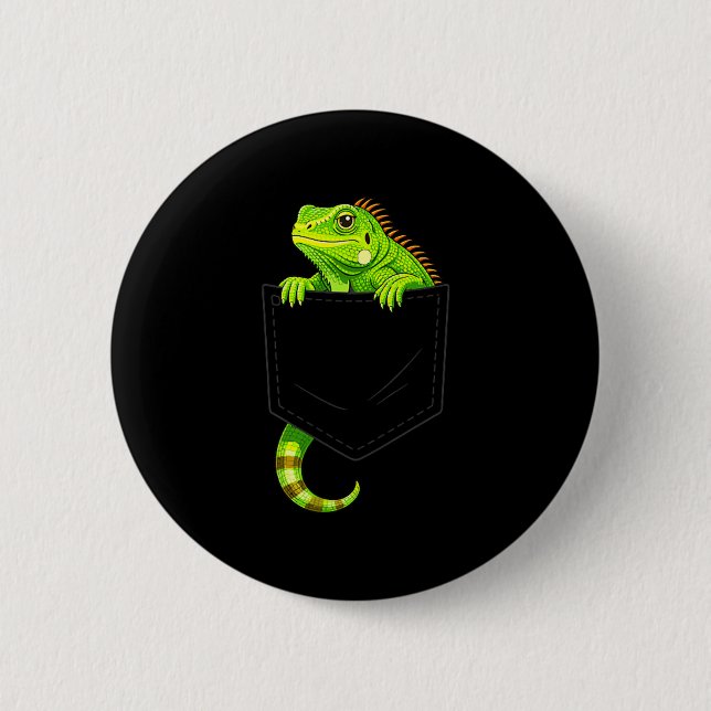 Iguana costume reptile lizard halloween men kids button (Front)