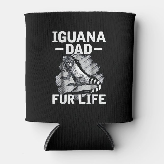 Iguana dad fur life can cooler (Front)