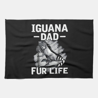 Iguana dad fur life kitchen towel