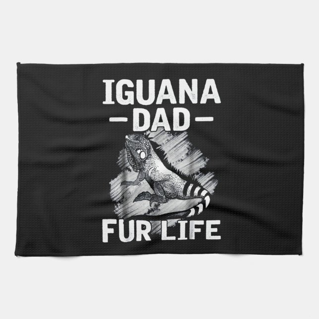 Iguana dad fur life kitchen towel (Horizontal)