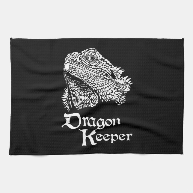 Iguana dragon keeper kitchen towel (Horizontal)
