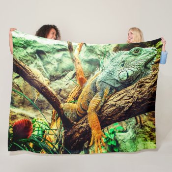 Iguana Fleece Blanket by MarblesPictures at Zazzle