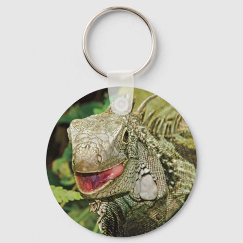 Iguana green keychain