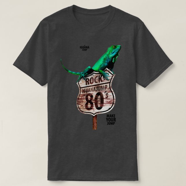 Iguana Green Old Board Redbubble Jump T-Shirt (Design Front)