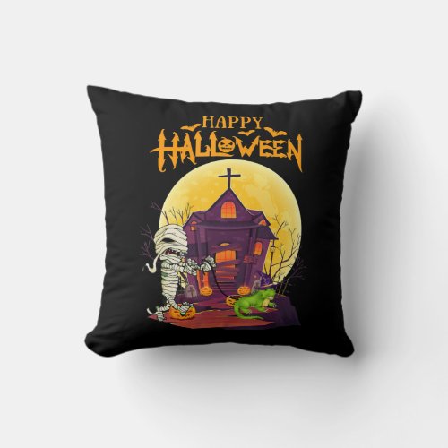 Iguana Halloween Costume Pumpkin Funny Dog Lover Throw Pillow