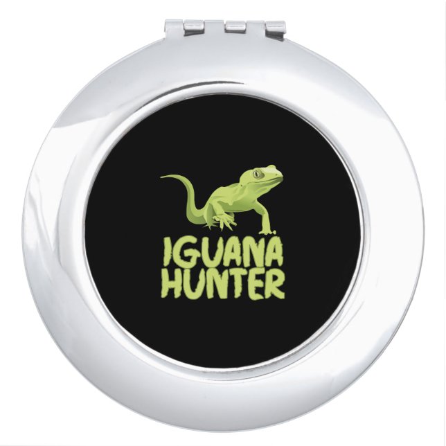 Iguana Hunter - Funny Iguana Reptile Lizard Pet Compact Mirror (Front)