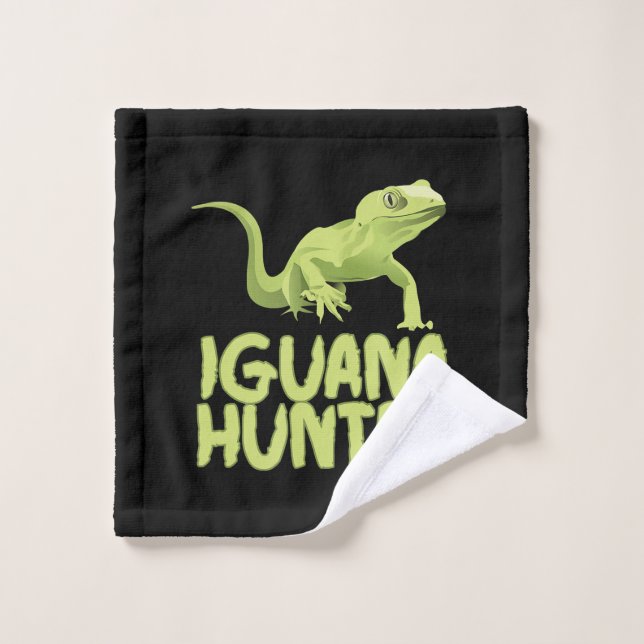Iguana Hunter - Funny Iguana Reptile Lizard Pet Wash Cloth (Wash Cloth)