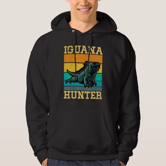 Iguana Hunter Iguanas Iguana Lizard Hoodie (Front)
