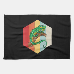 Iguana Illustration Owner Lover Gift Iguanas Love Kitchen Towel