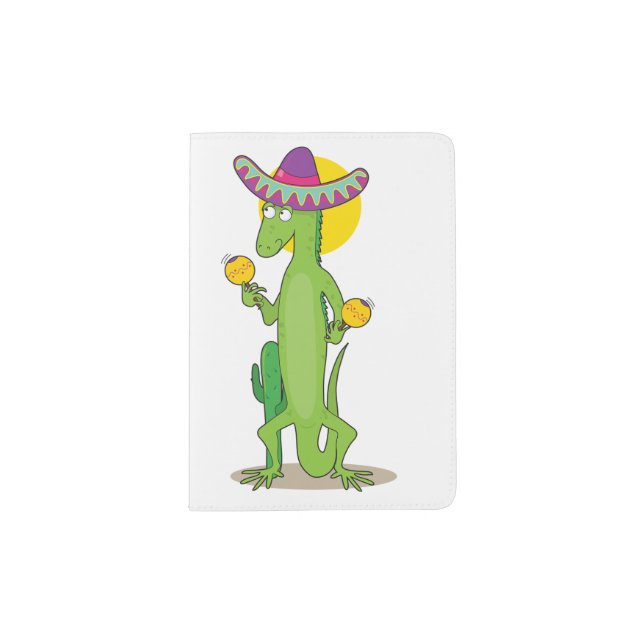 Iguana In A Sombrero Passport Holder (Front)