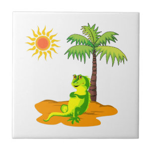 Iguana In The Desert Ceramic Tile