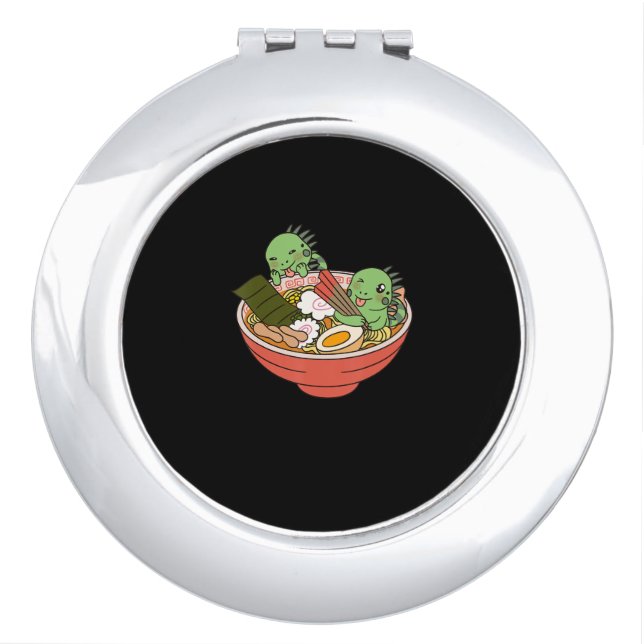 Iguana Kawaii Ramen Funny Pet Gift Compact Mirror (Front)