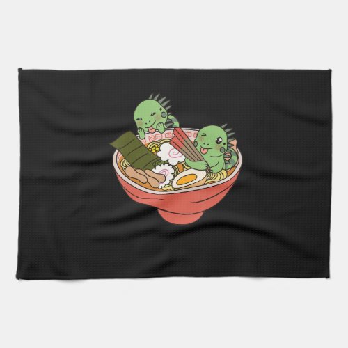 Iguana Kawaii Ramen Funny Pet Gift Kitchen Towel