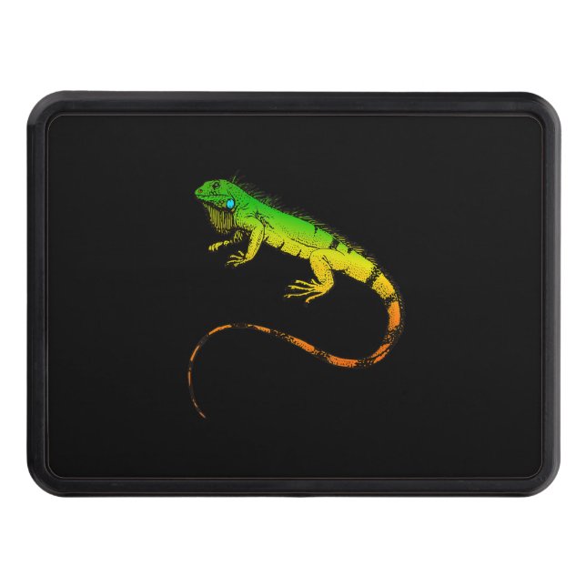 Iguana Lizard  Beautiful Iguana Gift Hitch Cover (Front)