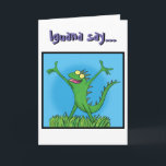 Iguana lizard funny cartoon happy birthday card<br><div class="desc">Iguana say Happy Birthday! For lizard lovers,  this green iguana card was created to add some fun to any birthday party. Can be customised with your own message such as thank you or a fun message of your own.</div>
