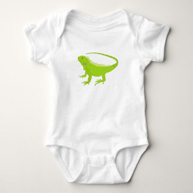 Iguana Lizard Illustration Baby Bodysuit (Front)