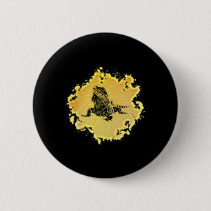 Iguana Lizard Motif Terrarium Reptile Colorful Liz Button