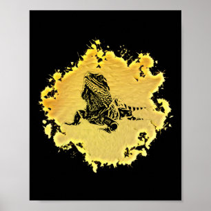 Iguana Lizard Motif Terrarium Reptile Colorful Liz Poster