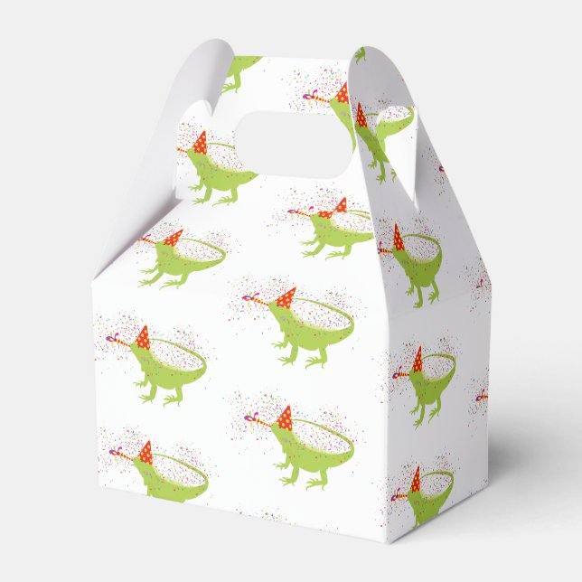 Iguana Lizard Partying Animals Having a Party Favor Boxes (Front Side)
