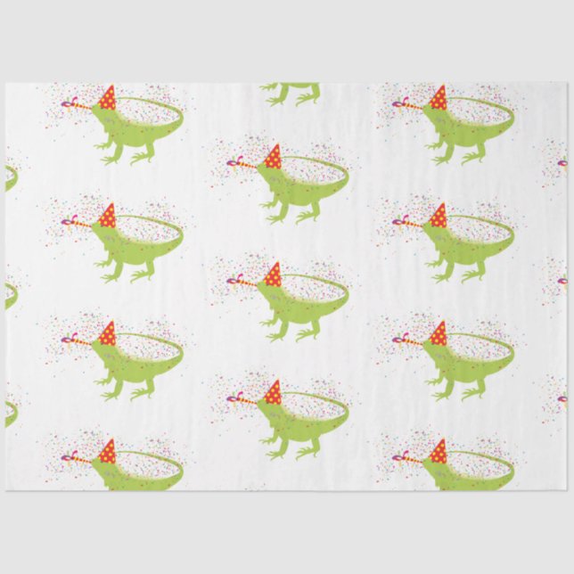Iguana Lizard Partying Animals Having a Party   Tissue Paper (Front)