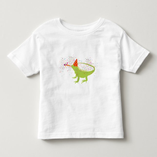 Iguana Lizard Partying Animals Having a Party  Toddler T-shirt (Front)