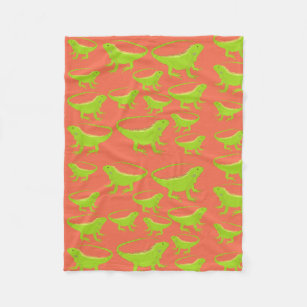 Iguana Lizard Pattern  Fleece Blanket