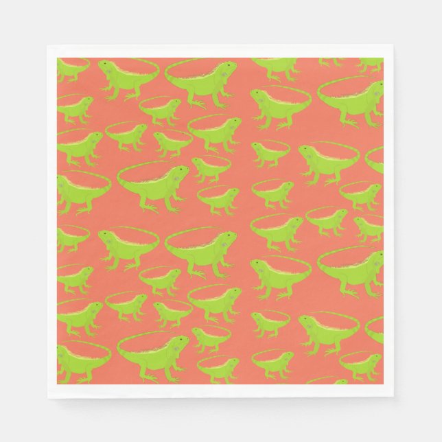 Iguana Lizard Pattern Napkins (Front)