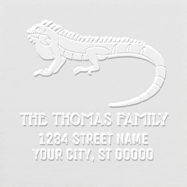 Iguana Lizard Reptile Name Return Address Embosser (Design)