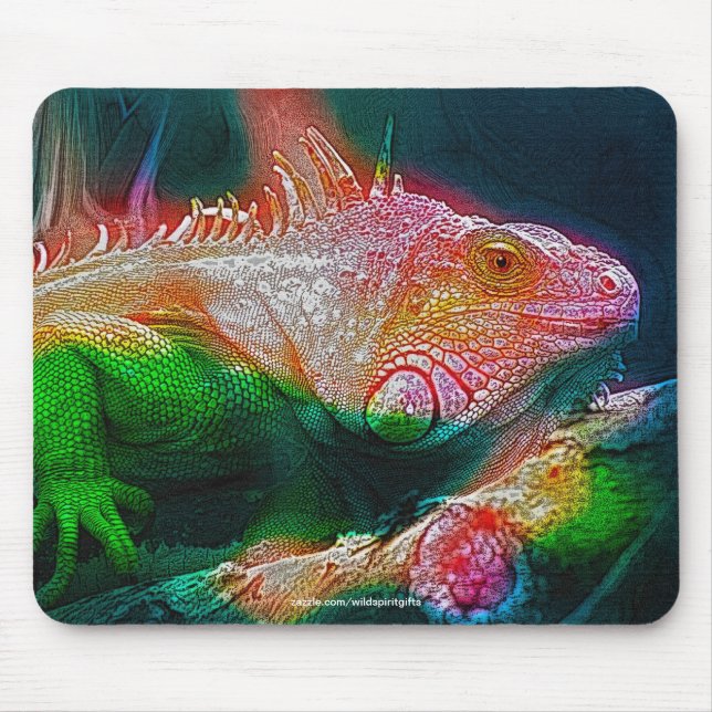 Iguana Lizard Reptile Wildlife Art Mousepad (Front)