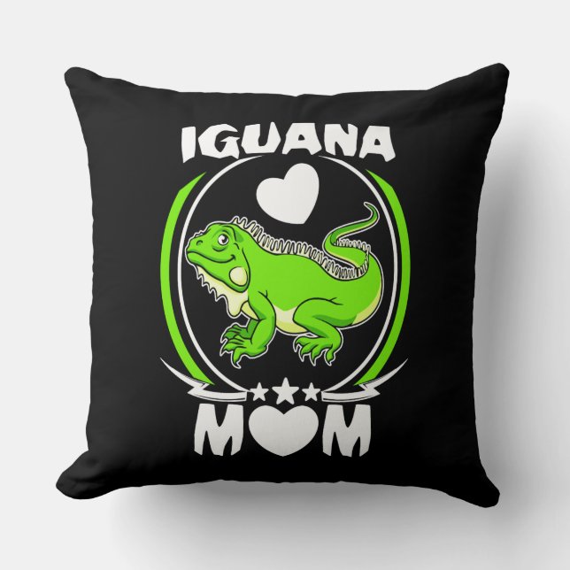 Iguana love Mom Throw Pillow (Front)