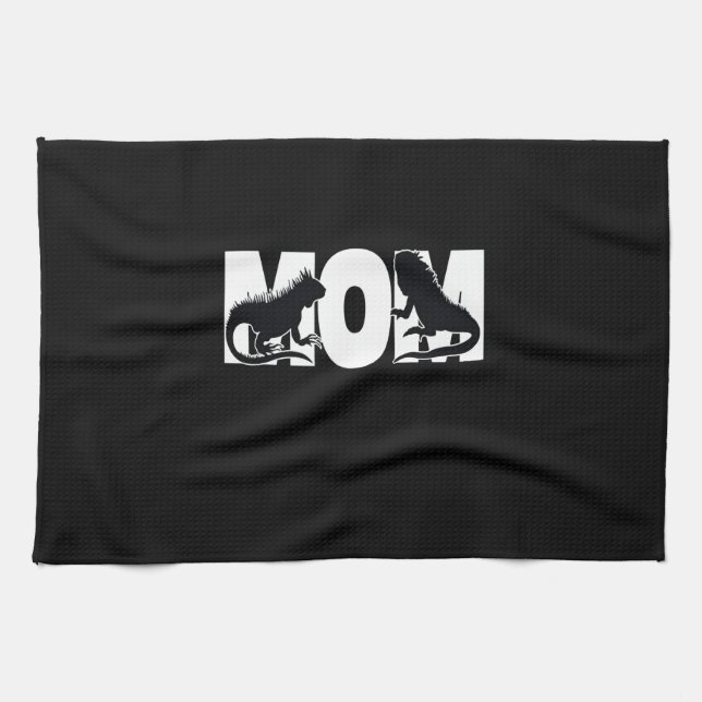 Iguana Mom Kitchen Towel (Horizontal)