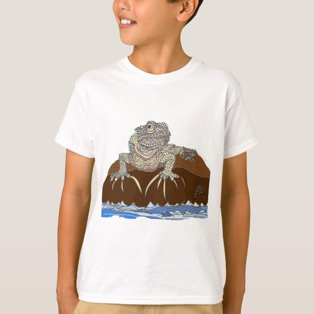 iguana on a Rock with Hermit Crab T-Shirt (Front)